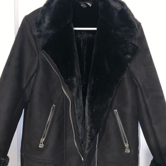 H&M Jackets & Blazers - H&M Suede Faux Fur Coat